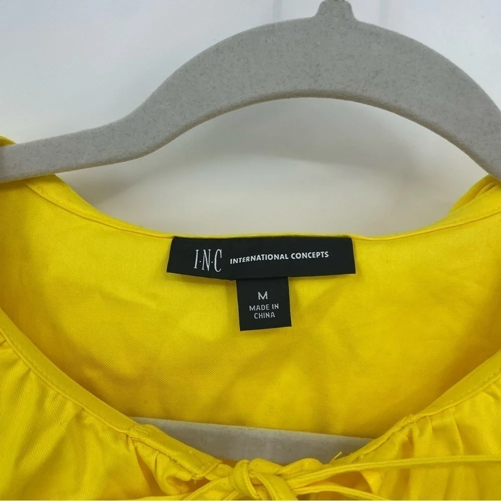 INC international concepts Fringe Trim Midi Dress,‎ Yellow Sz M